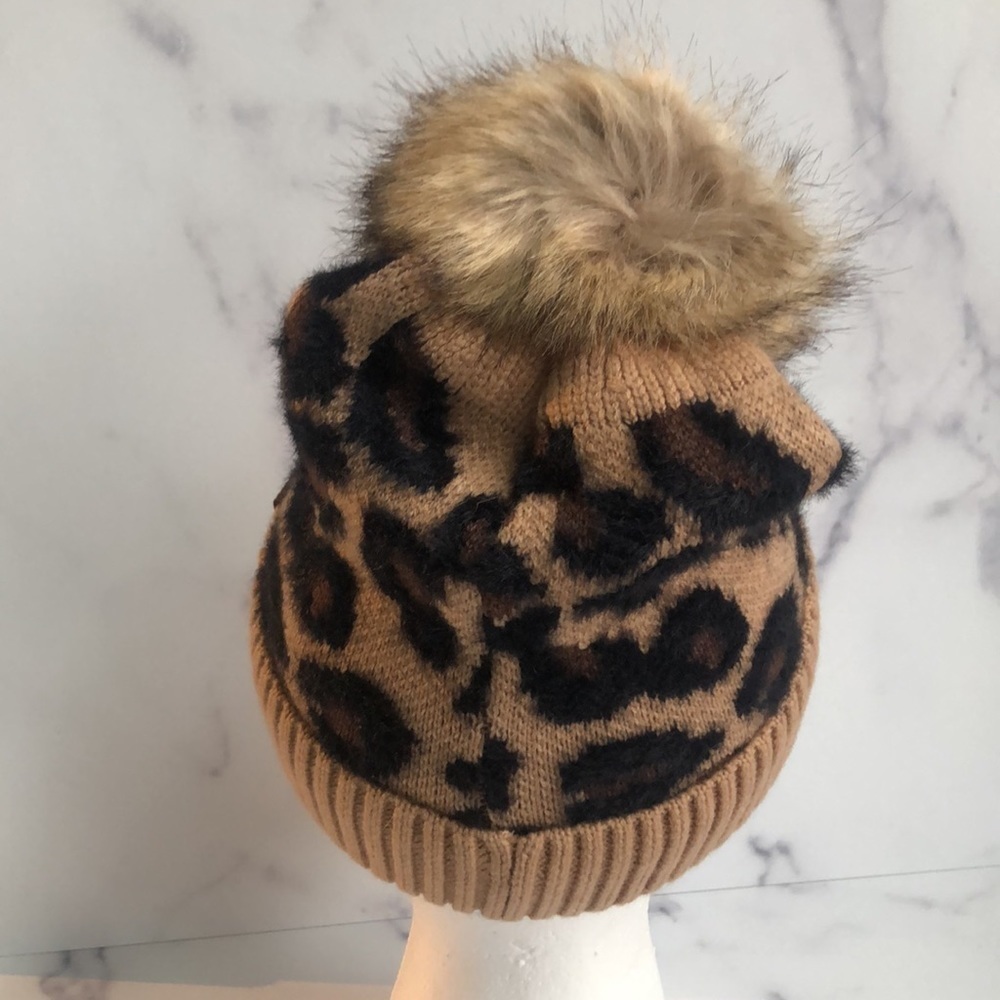 C.C Exclusives Soft Beanie Hat With Leopard Print… - image 4